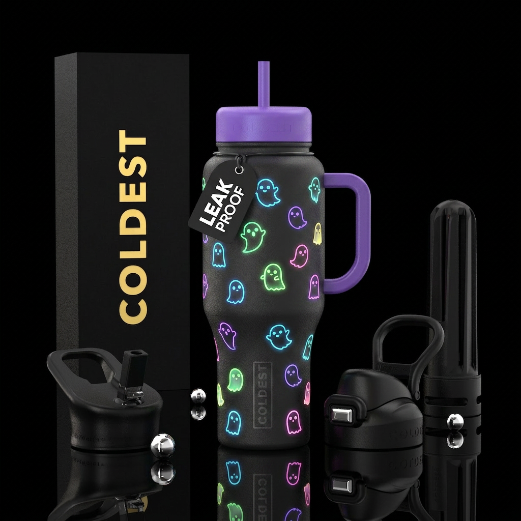 Glowie Boos water bottle design