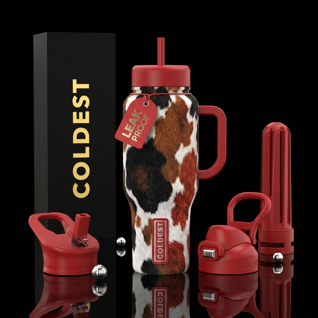 Cowhide water bottle design