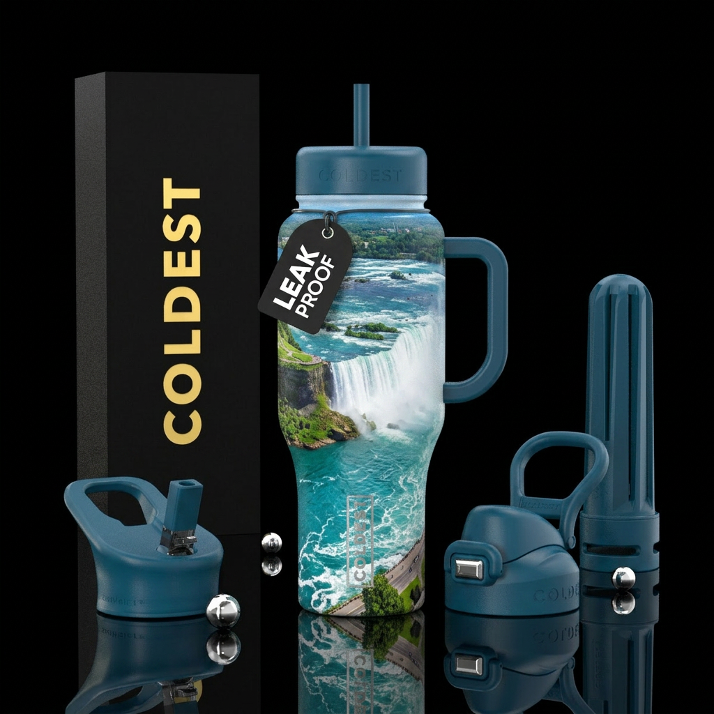 36 oz Coldest cup with a scenic view of Niagara Fa... water bottle design
