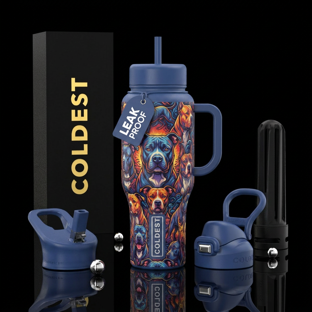 Pitbulls water bottle design