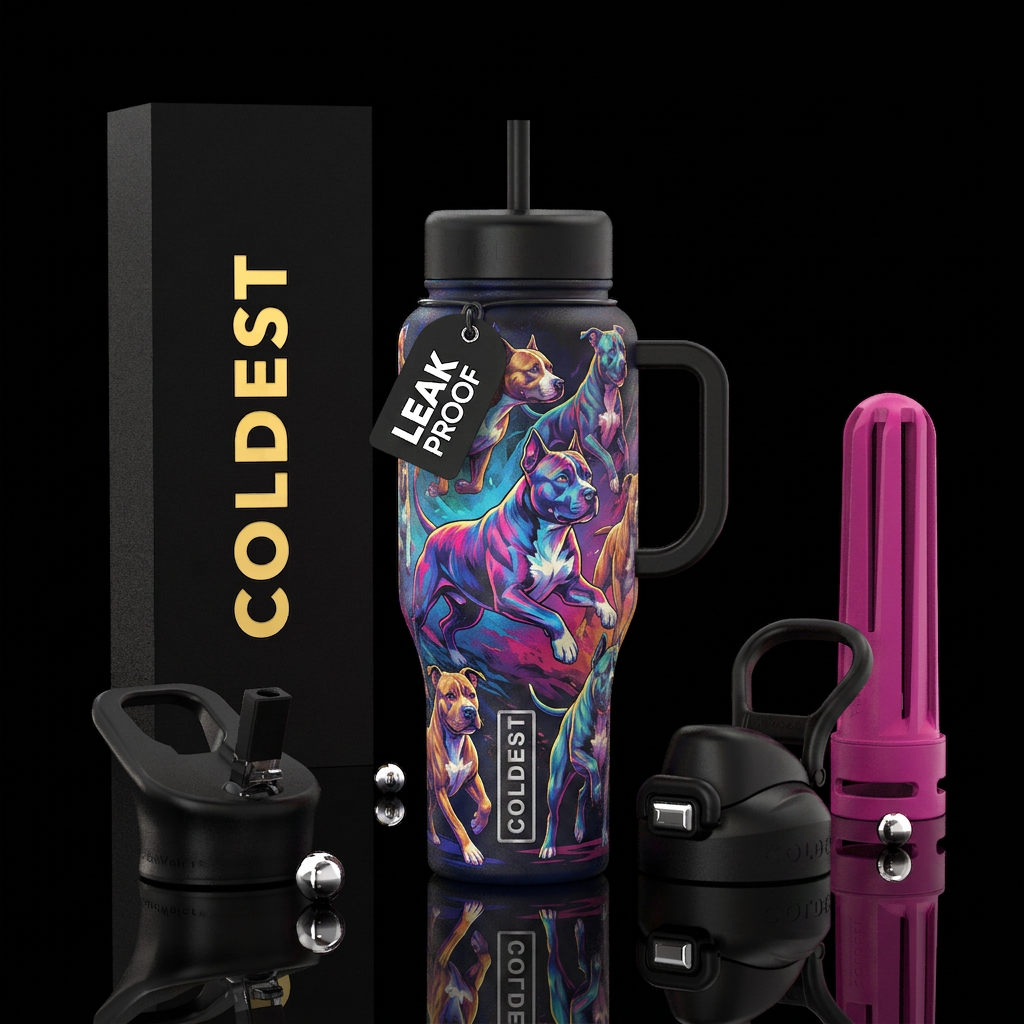American staffordshire terrier water bottle design