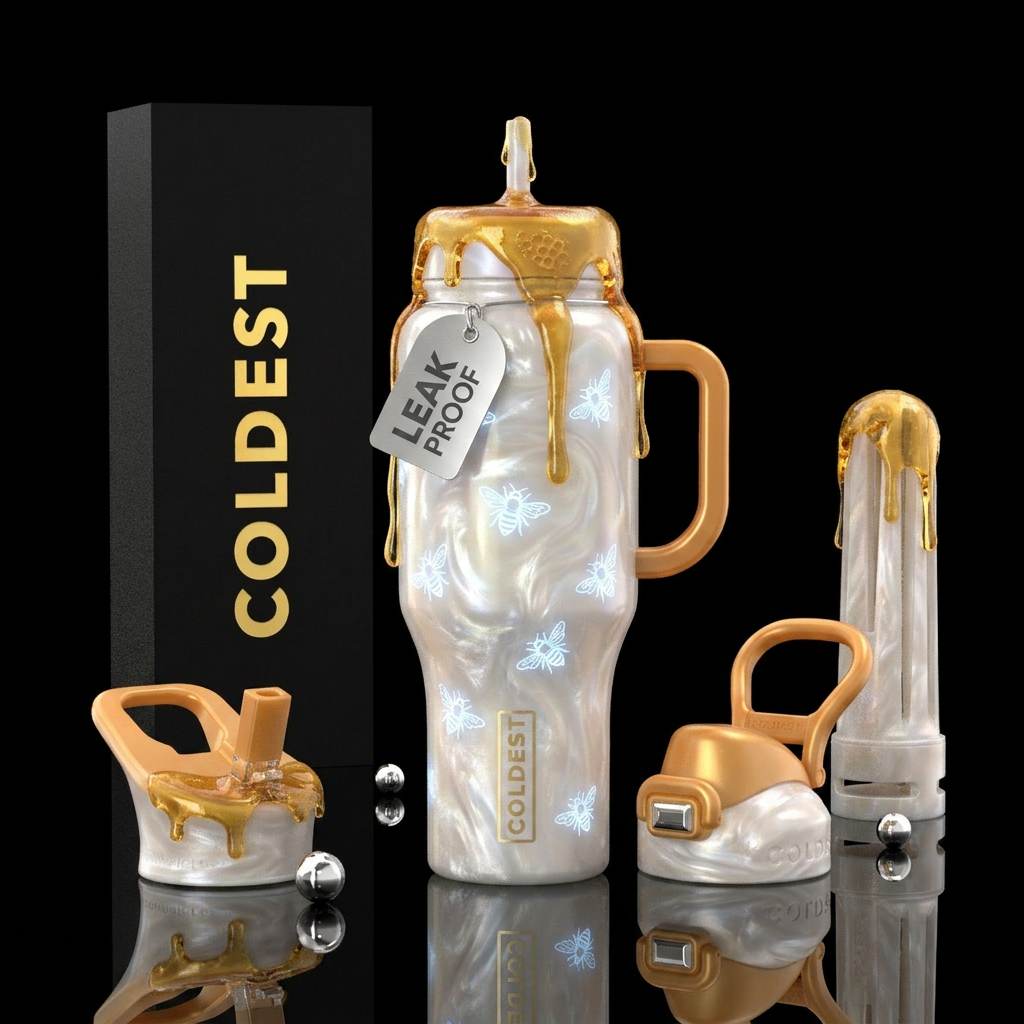 Glowie milk and honey water bottle design