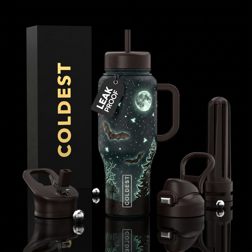 Brown bat glowie water bottle design