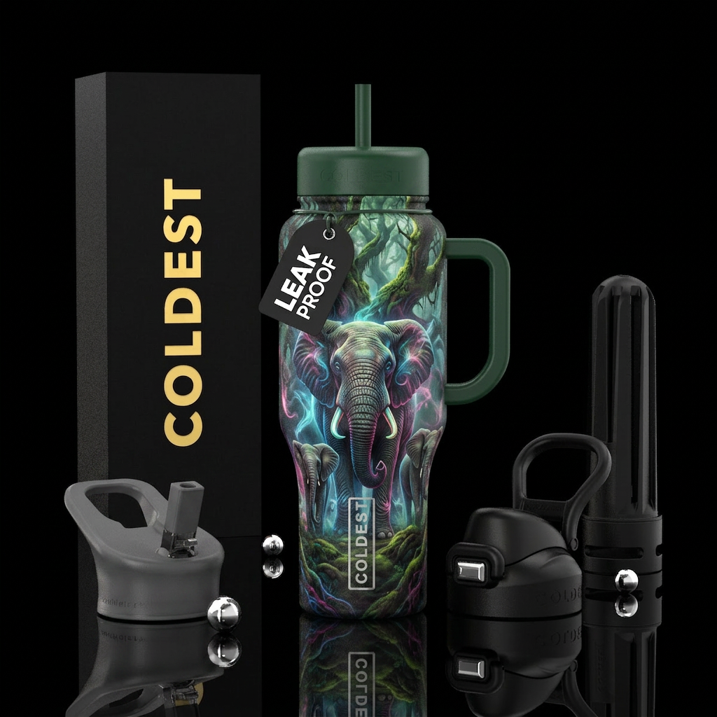 African Forest elephants water bottle design