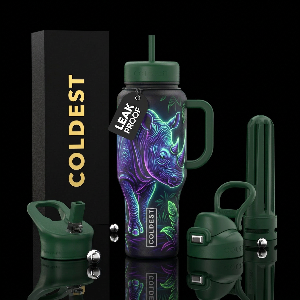 Glowie Rhino water bottle design