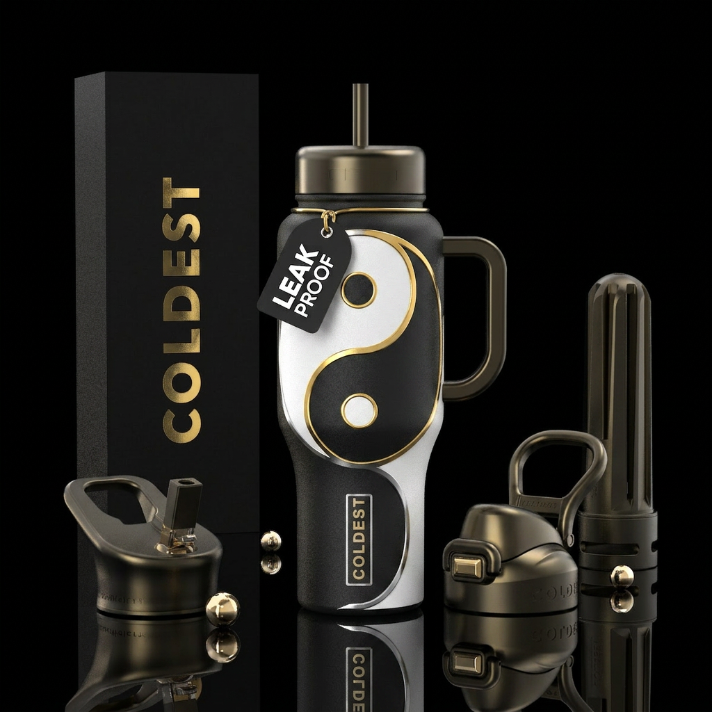 Yin Yang water bottle design