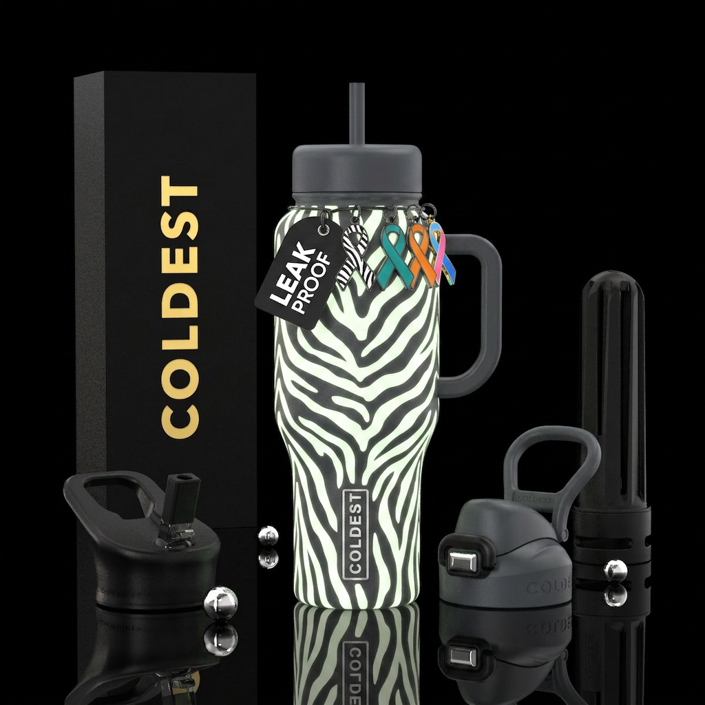 Glowie Rare disease awareness water bottle design