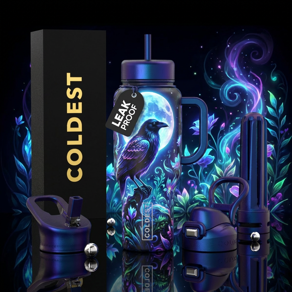 Raven Moon water bottle design