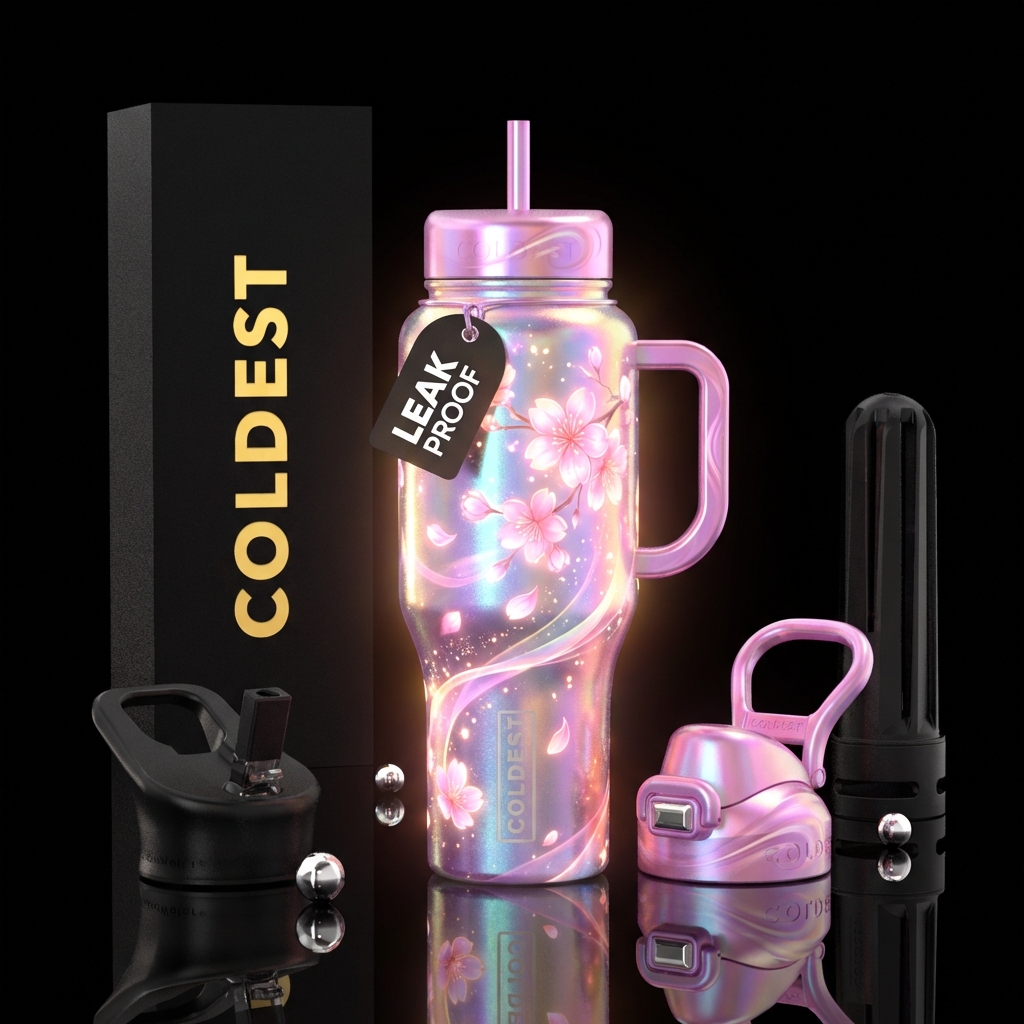 Spring Cherry Blossoms water bottle design