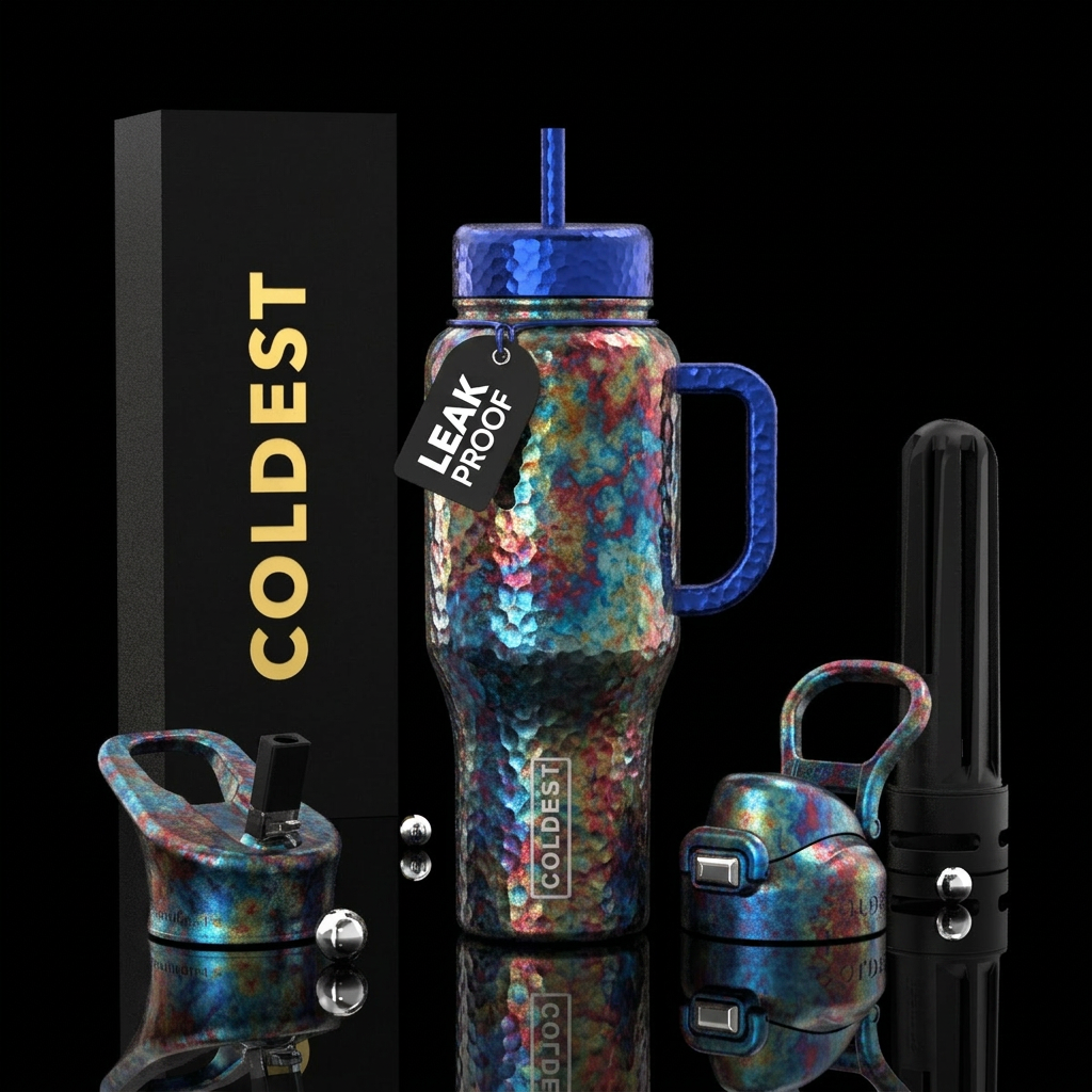 weathered, hammered water bottle design