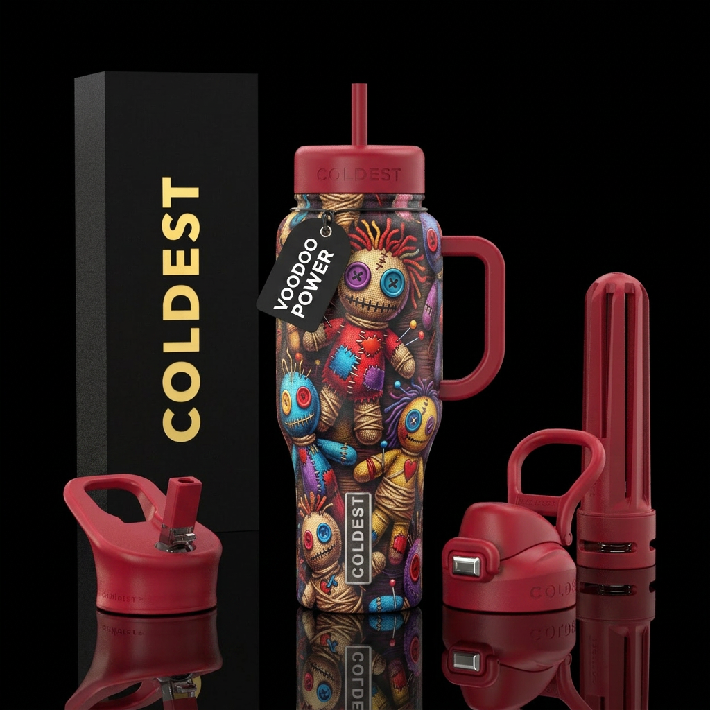 Voodoo dolls water bottle design
