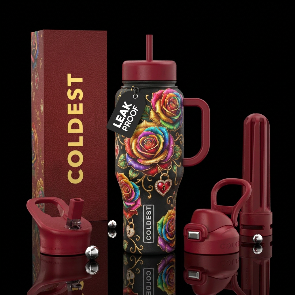Rainbow Roses water bottle design