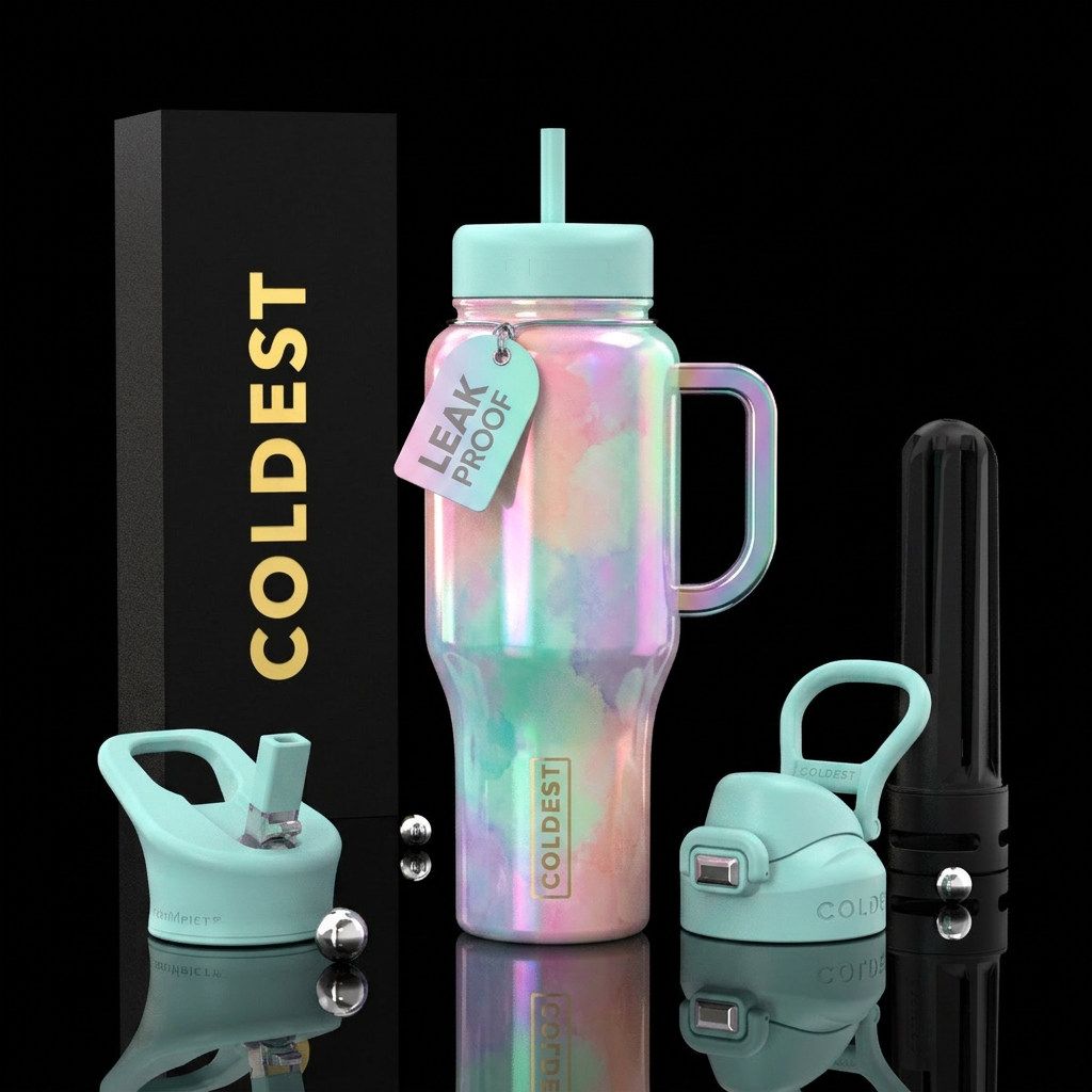 Watercolor Cloudscape water bottle design