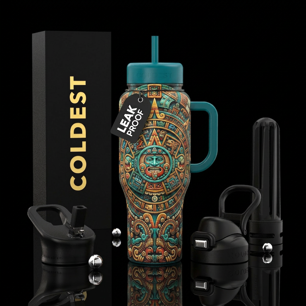 Myan calendar water bottle design