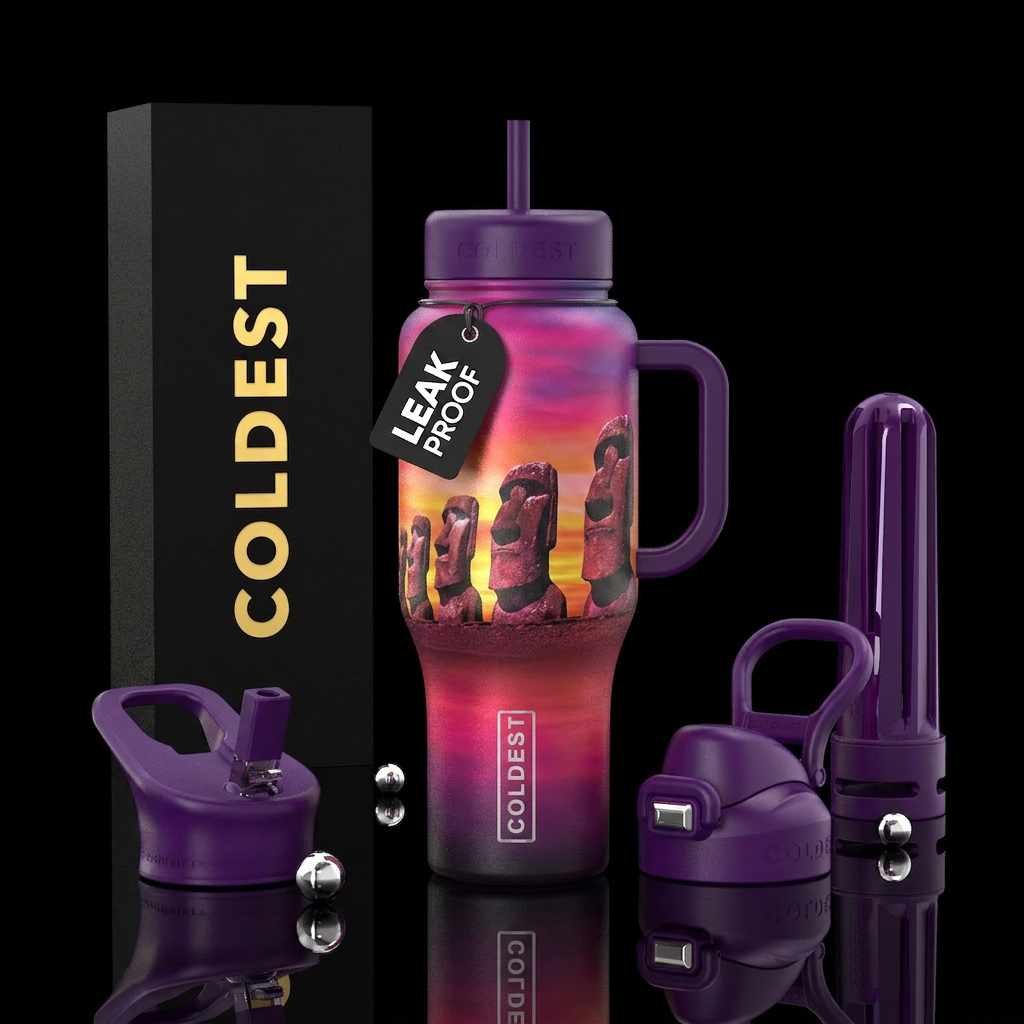 Easter Island water bottle design