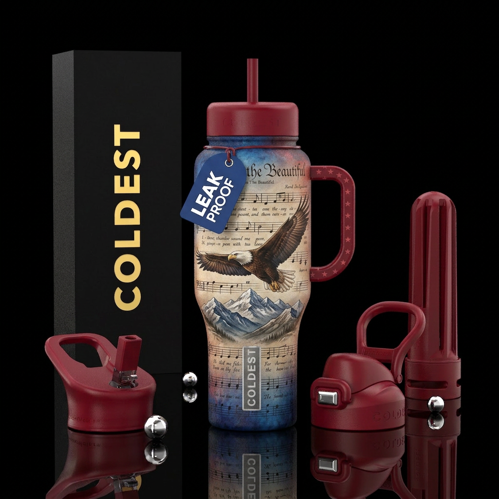 America The Beautiful water bottle design