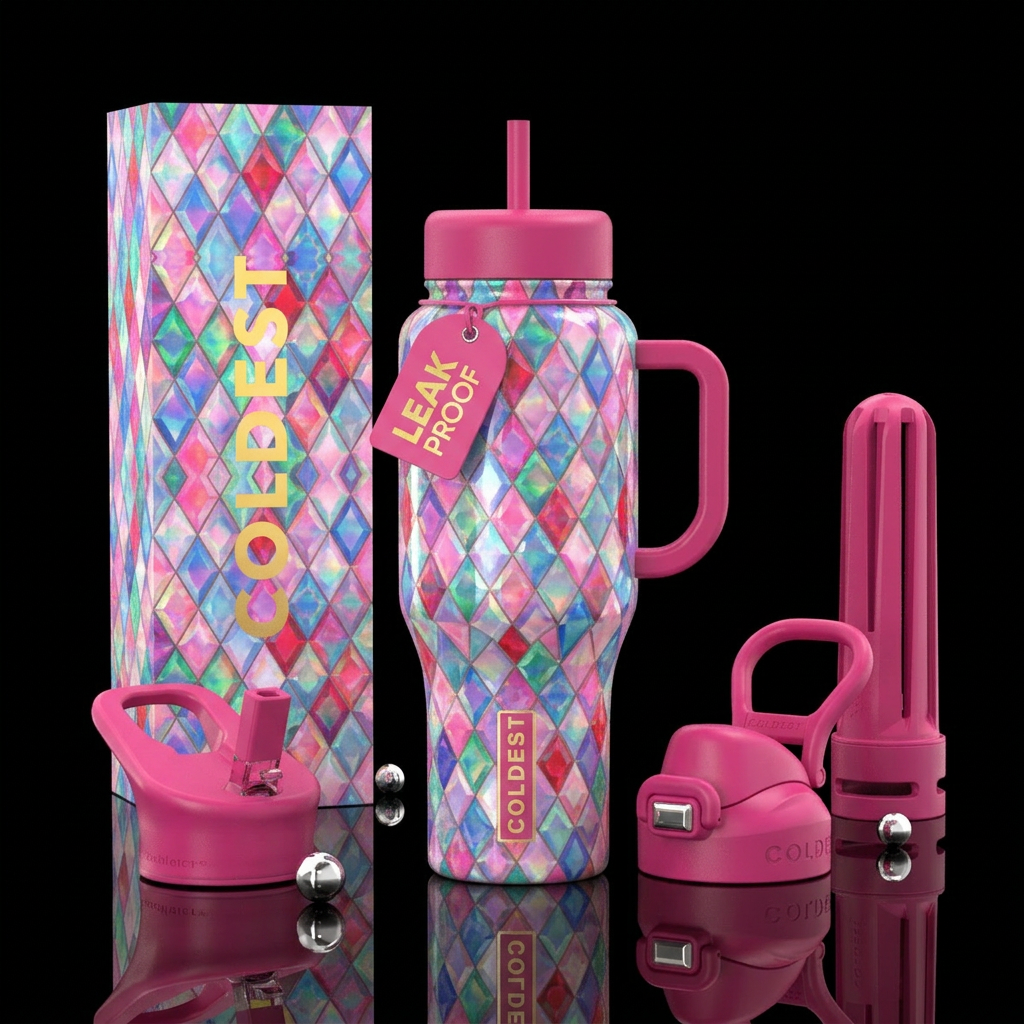 Harlequin Opal water bottle design