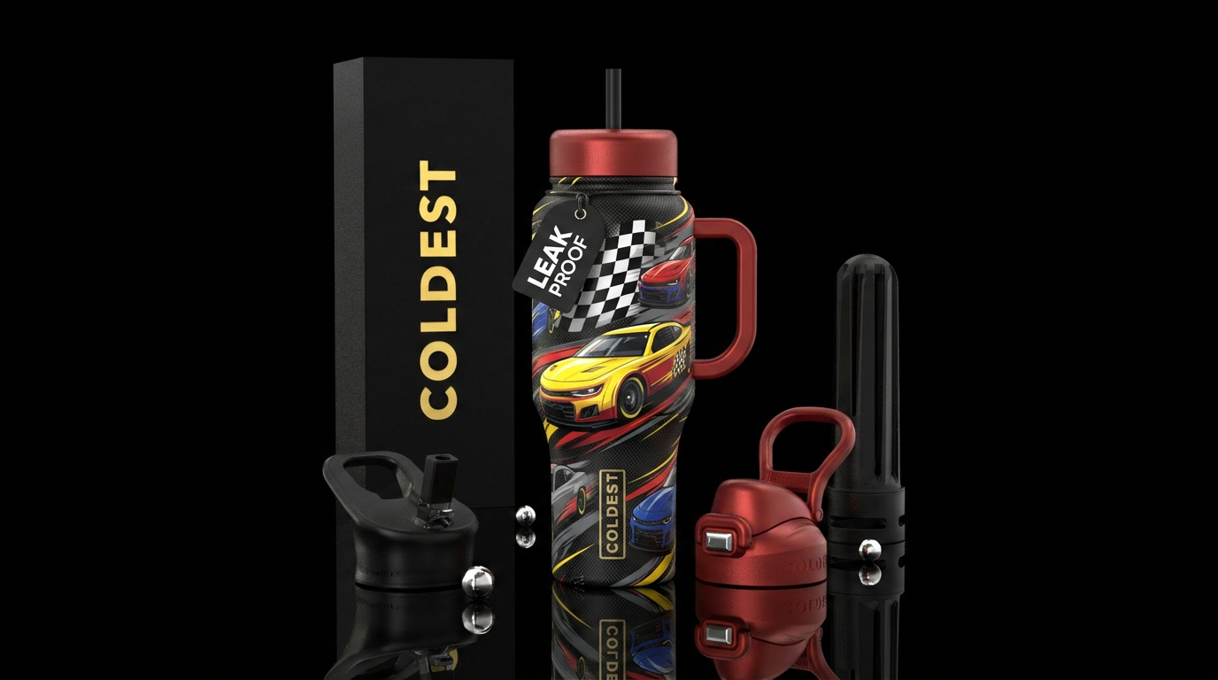 Checkered Flag water bottle design