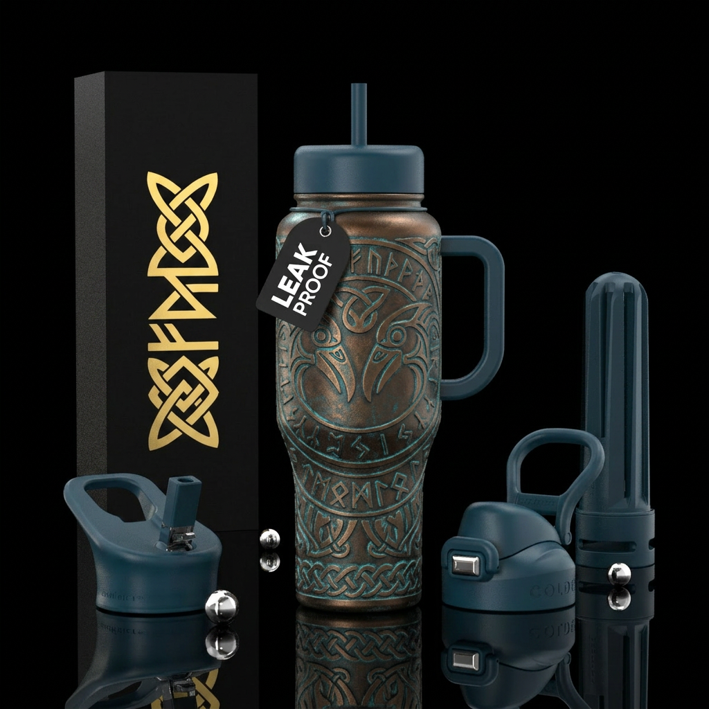 Viking War Runes water bottle design