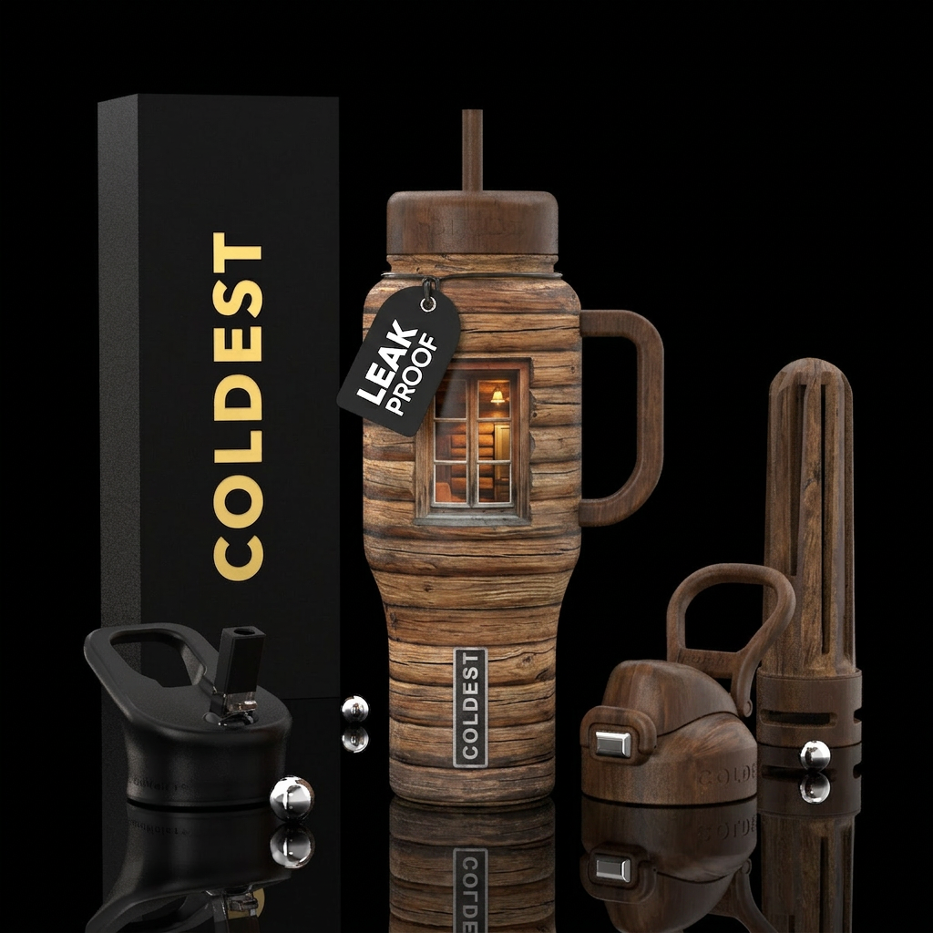 Log cabin water bottle design
