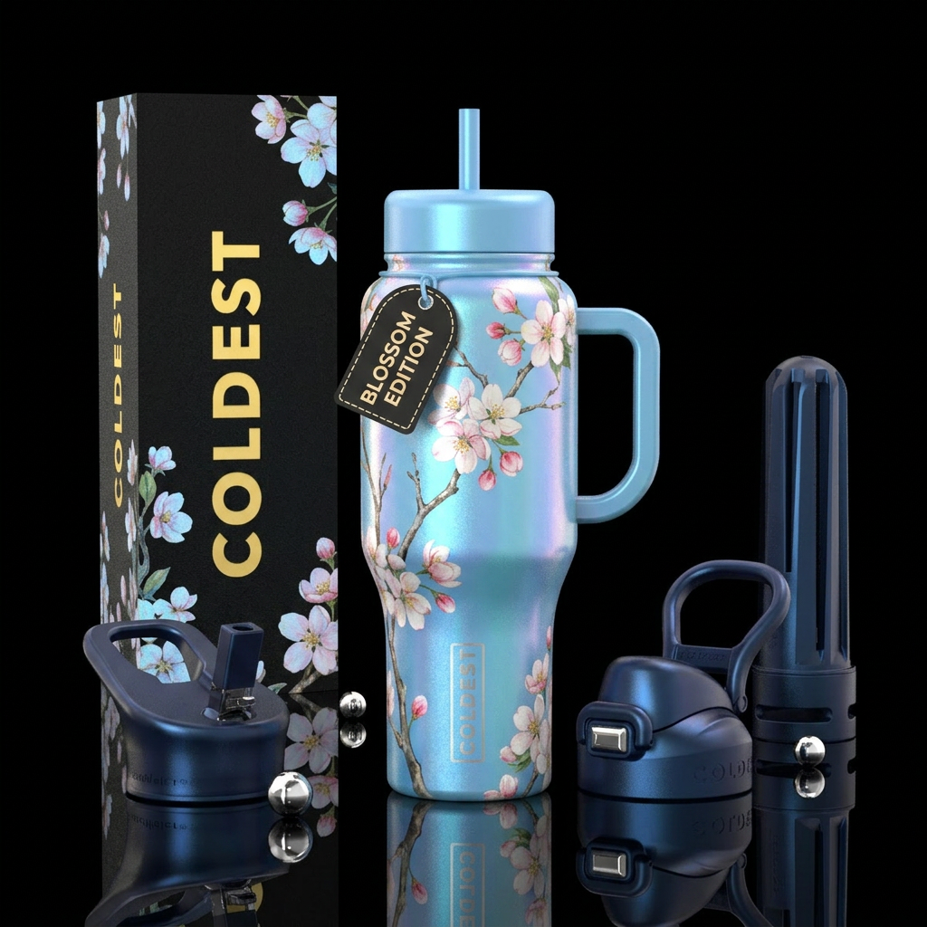 Apple Blossoms water bottle design