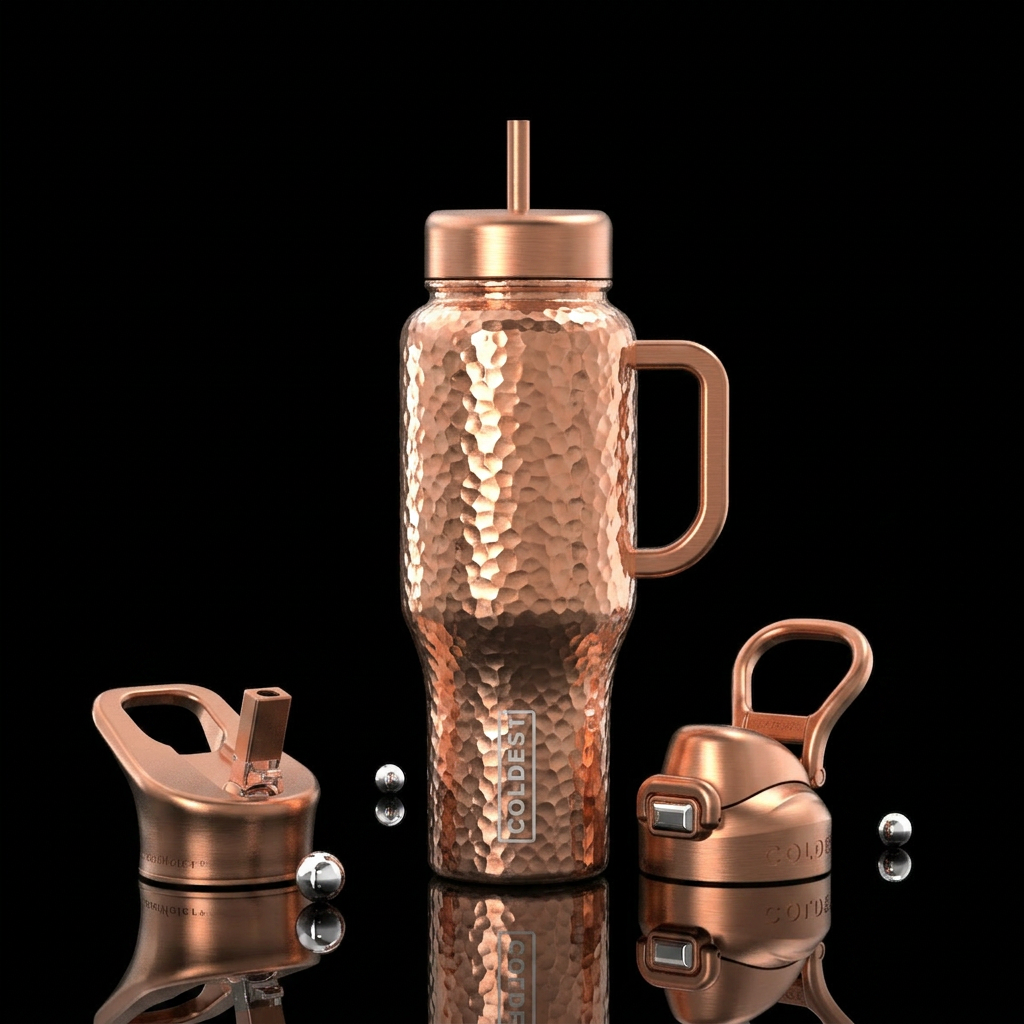 Hammered Copper water bottle design