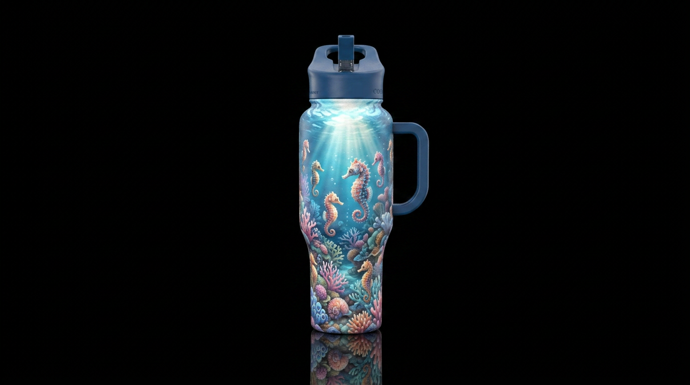 Sea Horse Reef water bottle design