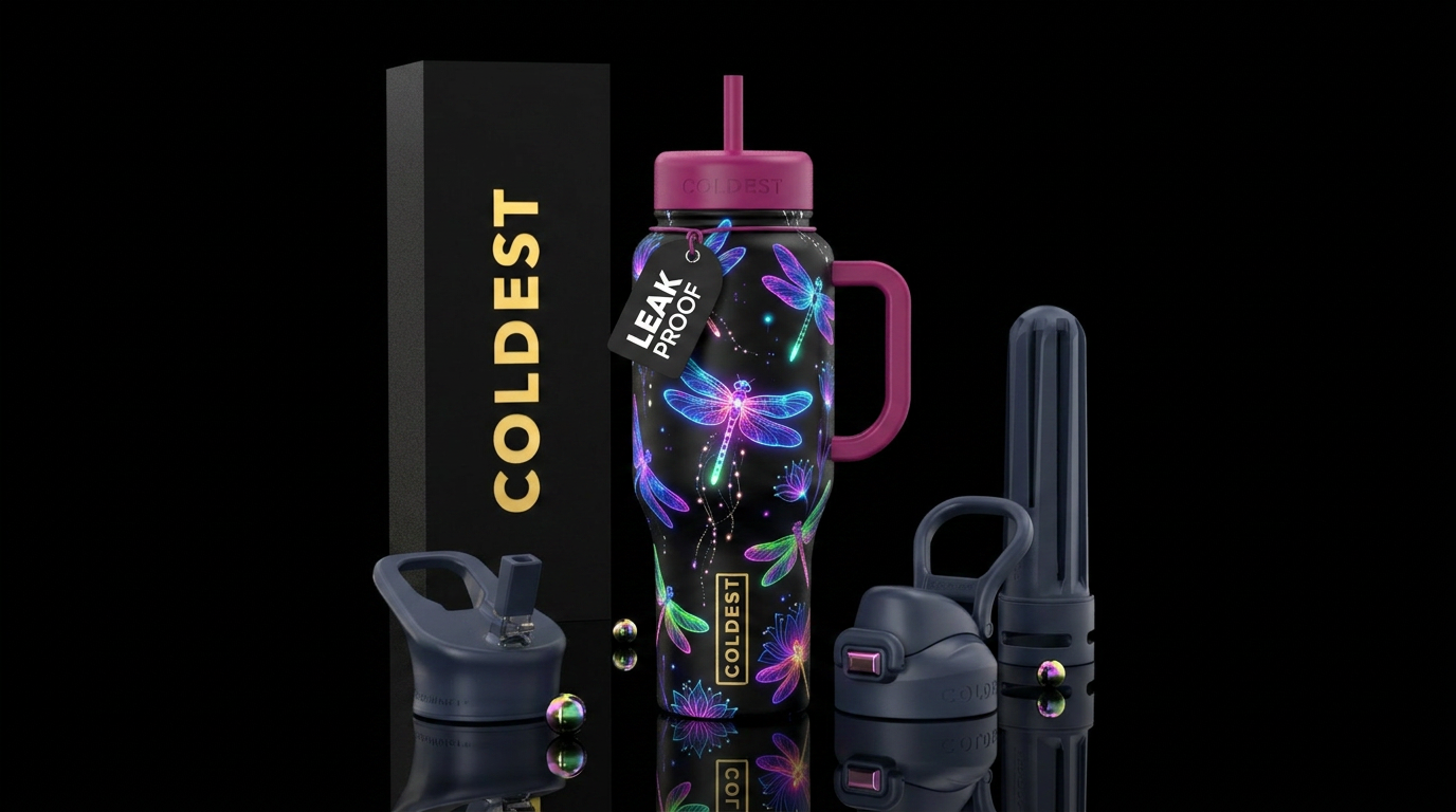 Glowie Dragonflies water bottle design