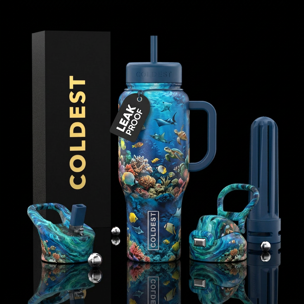 Full ocean theme water bottle design