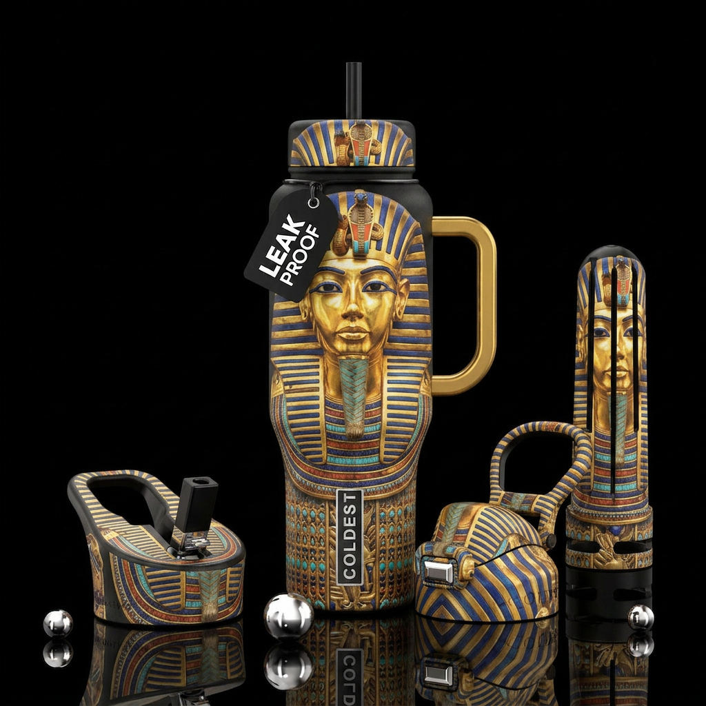 King tut water bottle design