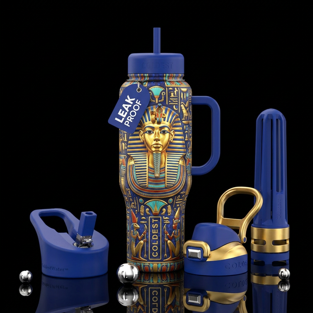 King tut water bottle design