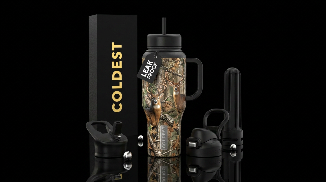 Realtree camo and deer water bottle design