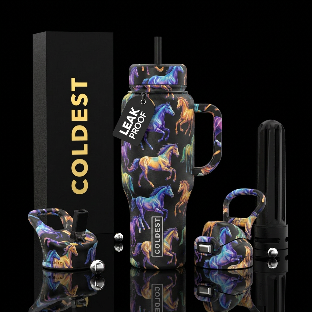Horses water bottle design