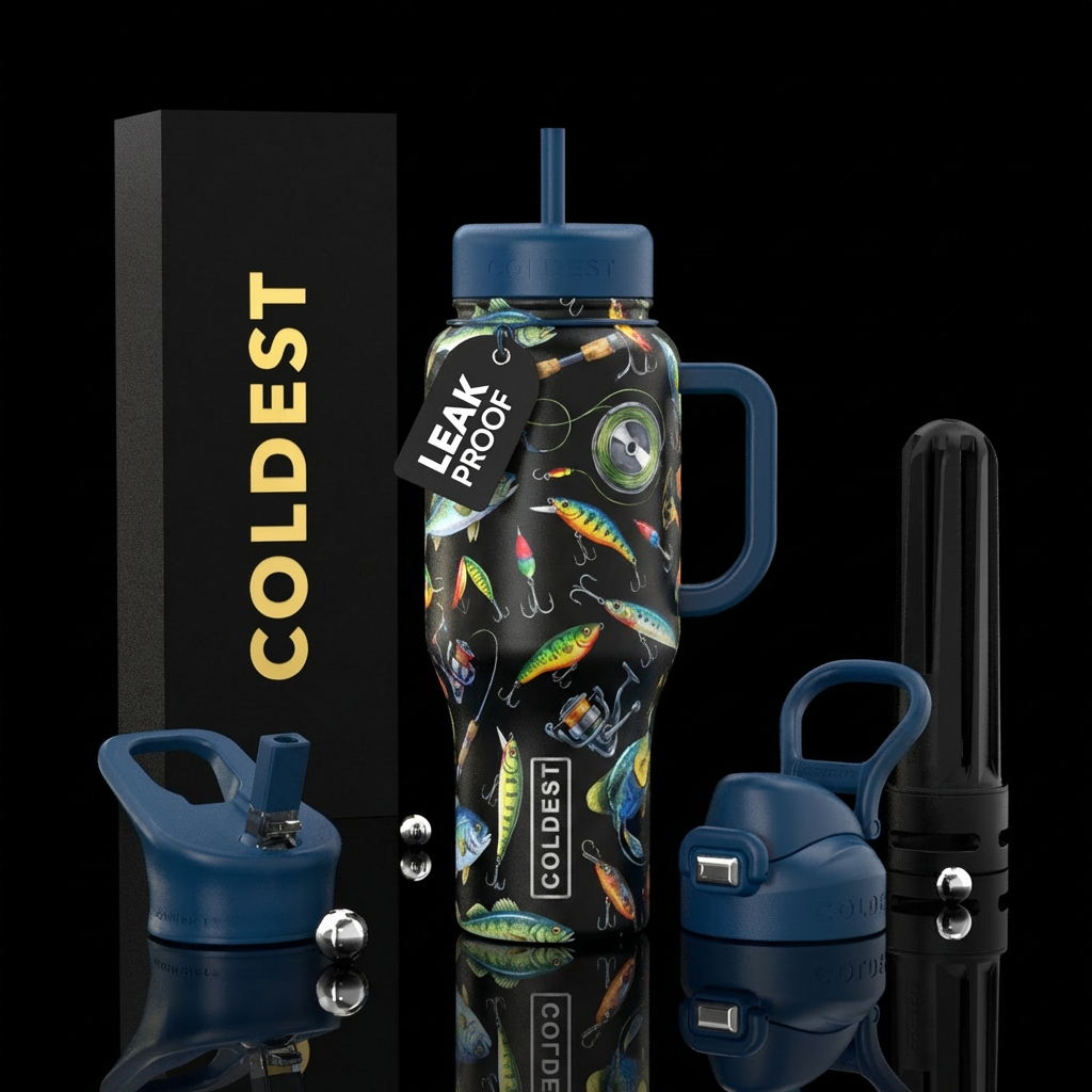 Fishing gear water bottle design