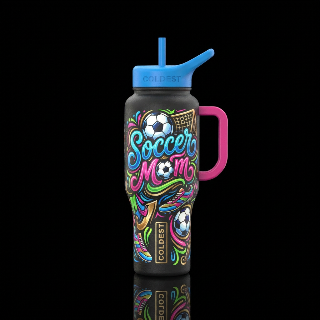 Soccer Mom water bottle design
