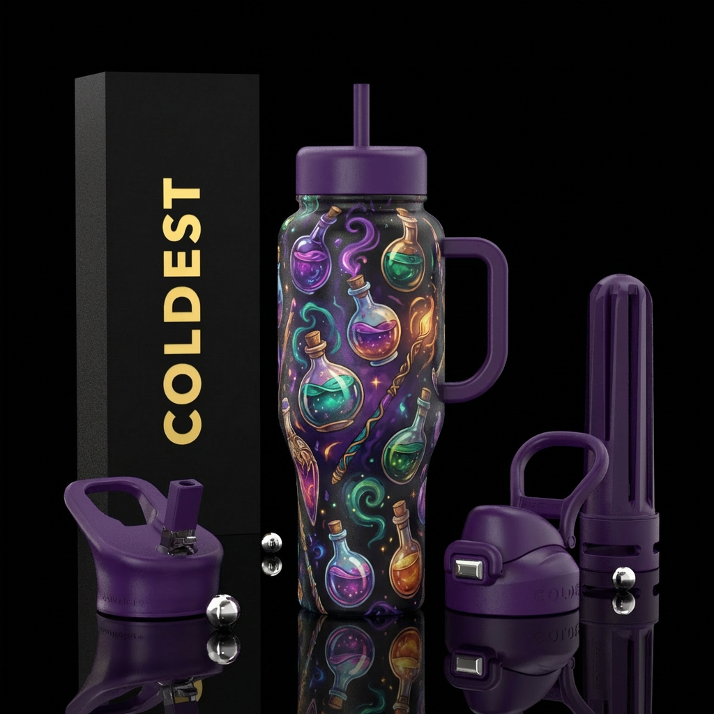 Potions and wands water bottle design