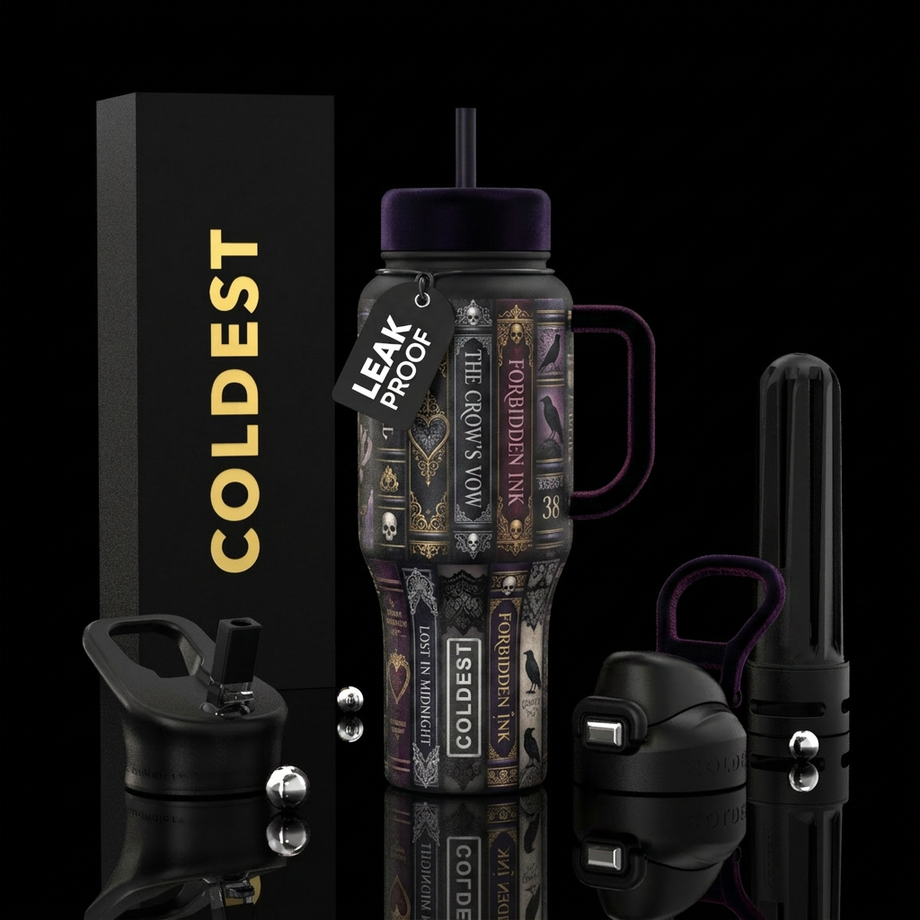 Dark romance books water bottle design