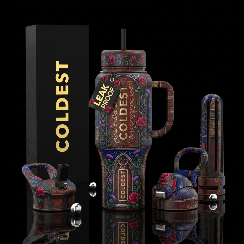 Dark romance water bottle design