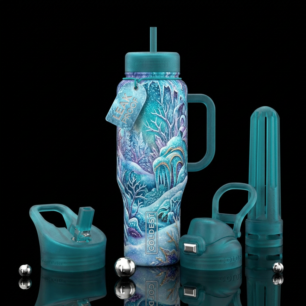 Winter wonderland water bottle design