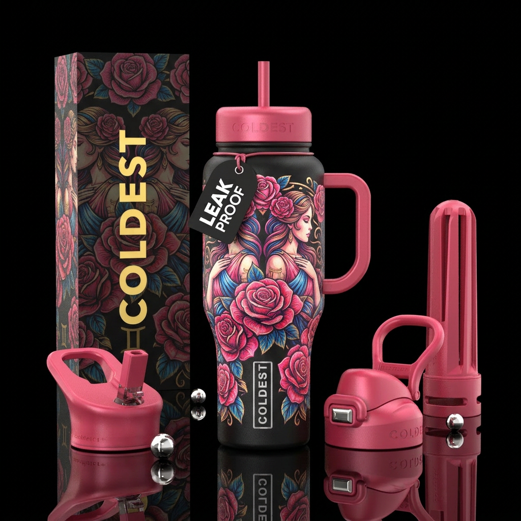 Gemni and rose water bottle design
