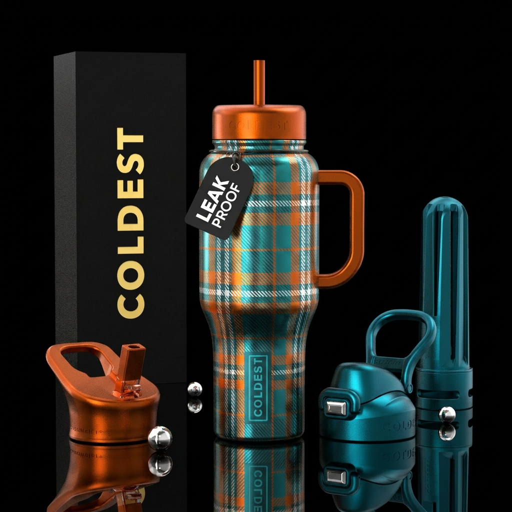 Plaid-A-Pus water bottle design