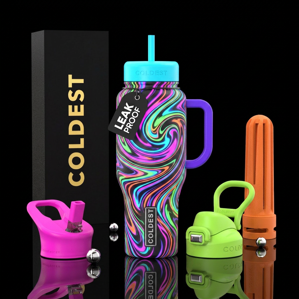 Trippy Times water bottle design
