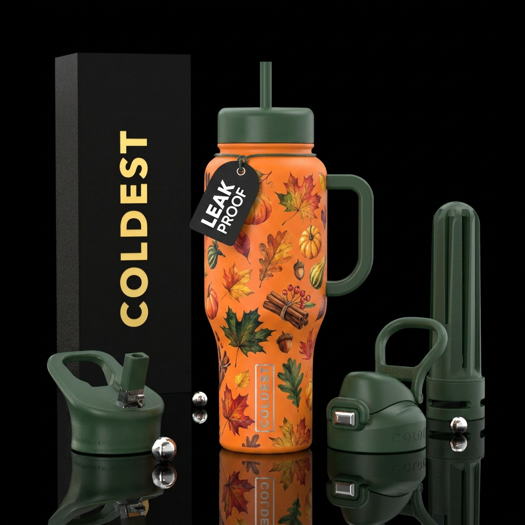 Fall Into Autumn water bottle design