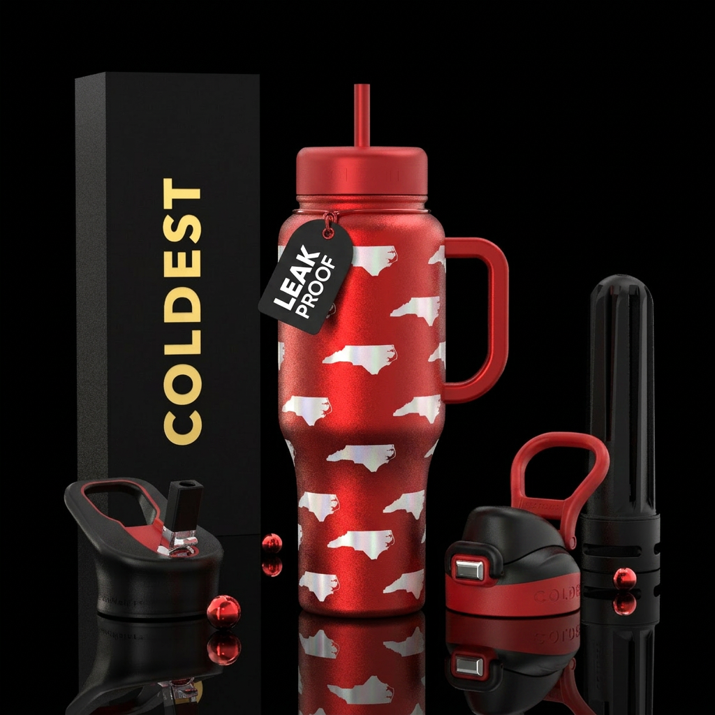 Tarheel State — Red water bottle design