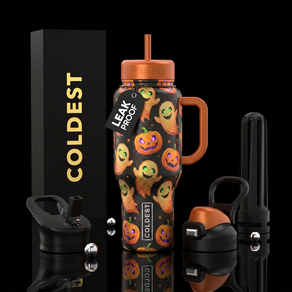 Ghouls & Gourds water bottle design