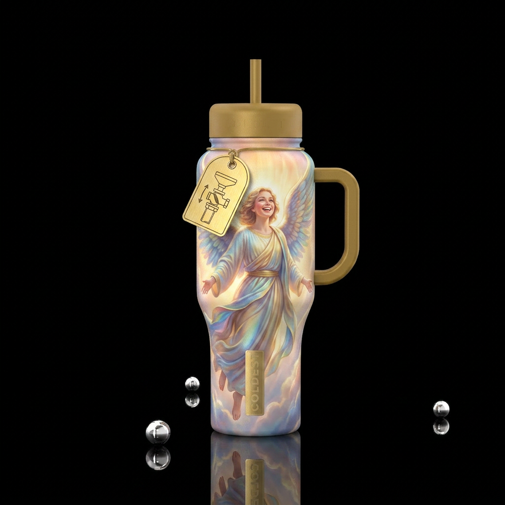 Angel, beautiful & happy water bottle design