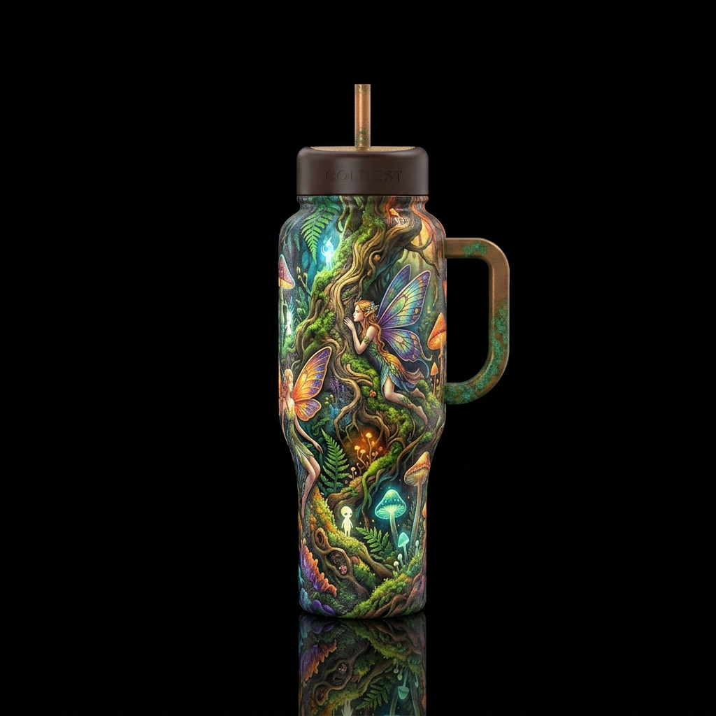 Fairy of the forrest water bottle design