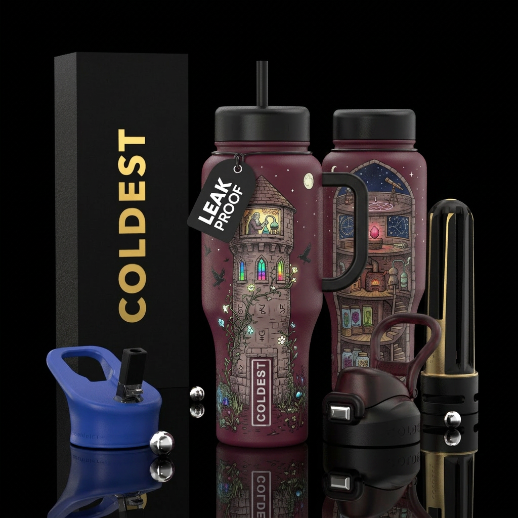 deep burgundy insulated bottle, please show front ... water bottle design
