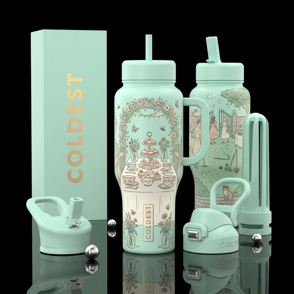 soft mint insulated bottle, please show front and ... water bottle design