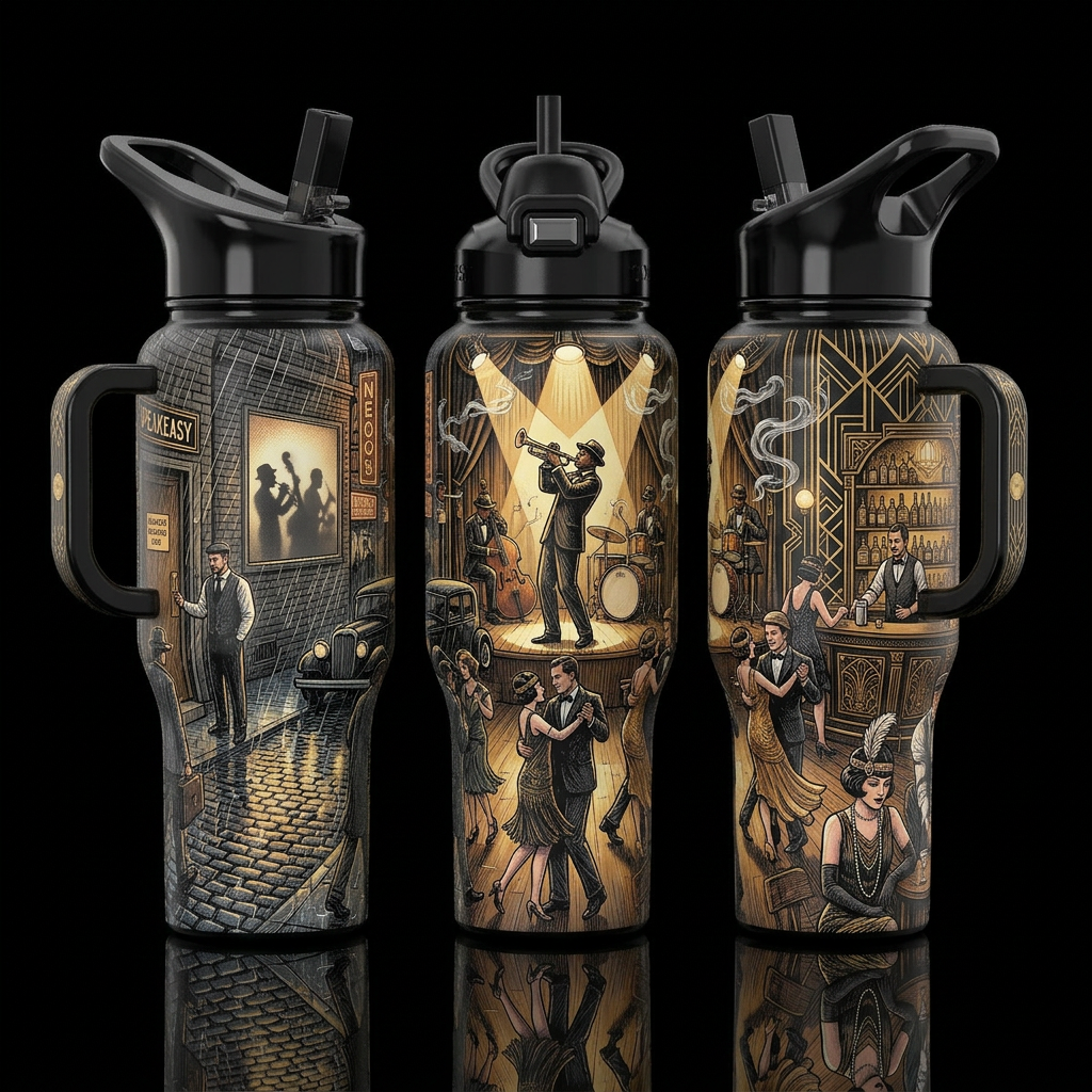midnight black insulated bottle, please show front... water bottle design